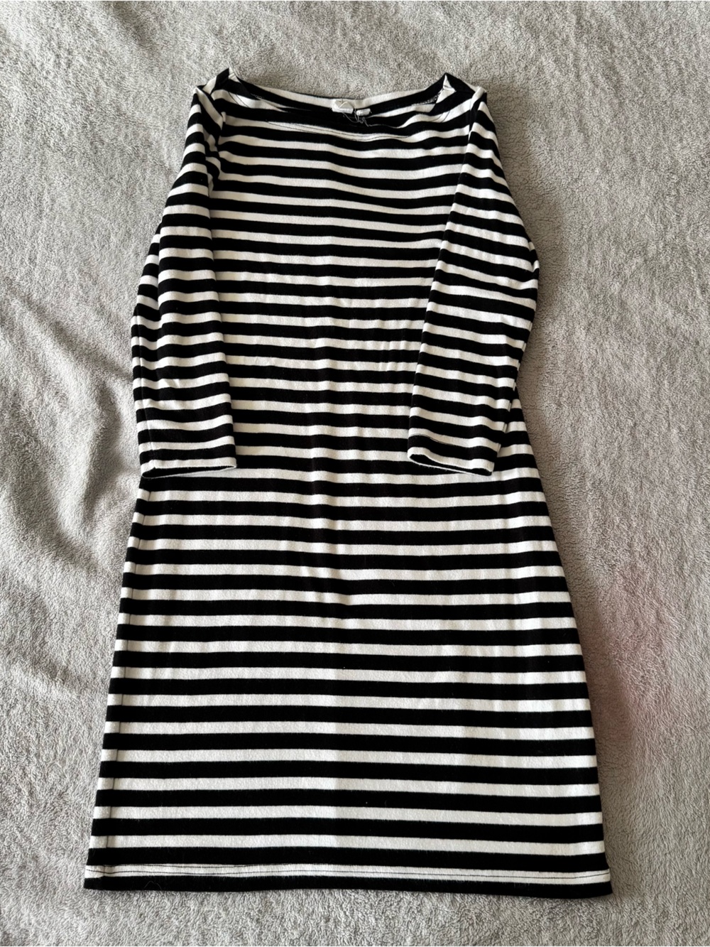 Gap Black & White Striped Midi Dress Women’s S/P‎ Minimalist Stretch Pullover